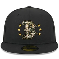 Casquette ajustée 59FIFTY pour la Journée des forces armées 2024 New Era noire Red Sox de Boston hommes
