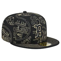 Casquette ajustée 59FIFTY Day Allover des Red Sox de Boston New Era pour hommes, noire