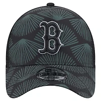 Men's New Era  Black Boston Red Sox 9FORTY A-Frame Trucker Adjustable Hat