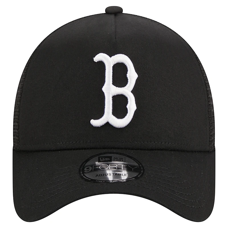 Casquette réglable Trucker A-Frame 9FORTY New Era noire des Red Sox de Boston pour hommes