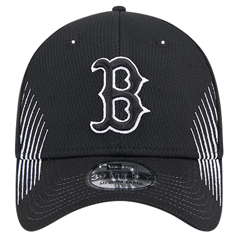 Casquette flexible Active Dash Mark 39THIRTY des Red Sox de Boston New Era pour hommes, noire