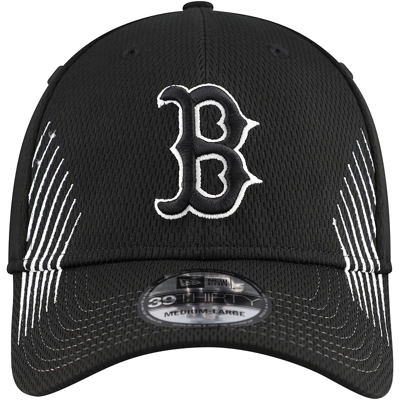 Casquette flexible Active Dash Mark 39THIRTY des Red Sox de Boston New Era pour hommes, noire