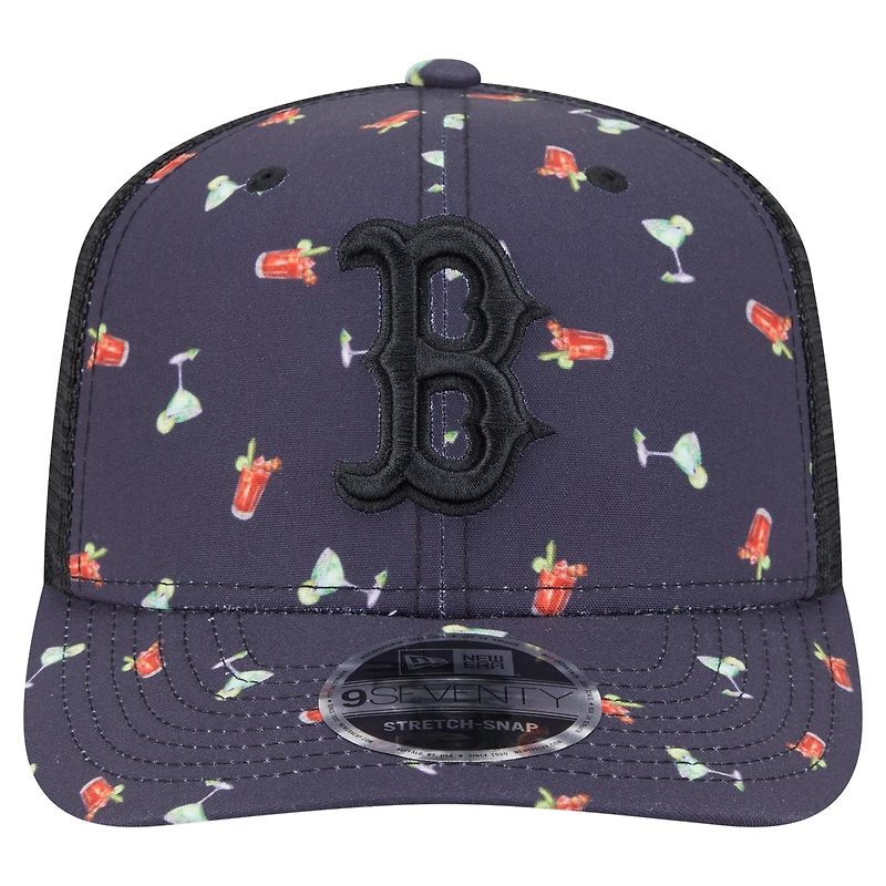 Casquette extensible à bouton-pression New Era noire pour homme, motif aventure 9SEVENTY des Red Sox de Boston