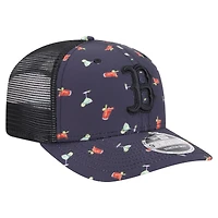 Men's New Era Black Boston Red Sox Adventure Drinks Pattern 9SEVENTY Stretch-Snap Hat