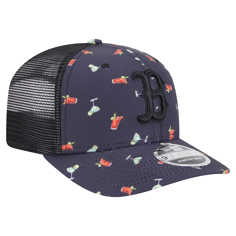 Casquette extensible à bouton-pression New Era noire pour homme, motif aventure 9SEVENTY des Red Sox de Boston