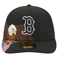 Casquette ajustée New Era 59FIFTY noire pour homme, motif aigle chauve Boston Red Sox Americana.