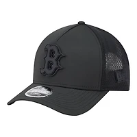 Men's New Era  Black Boston Red Sox Badged M-Crown A-Frame 9FORTY Trucker Adjustable Hat