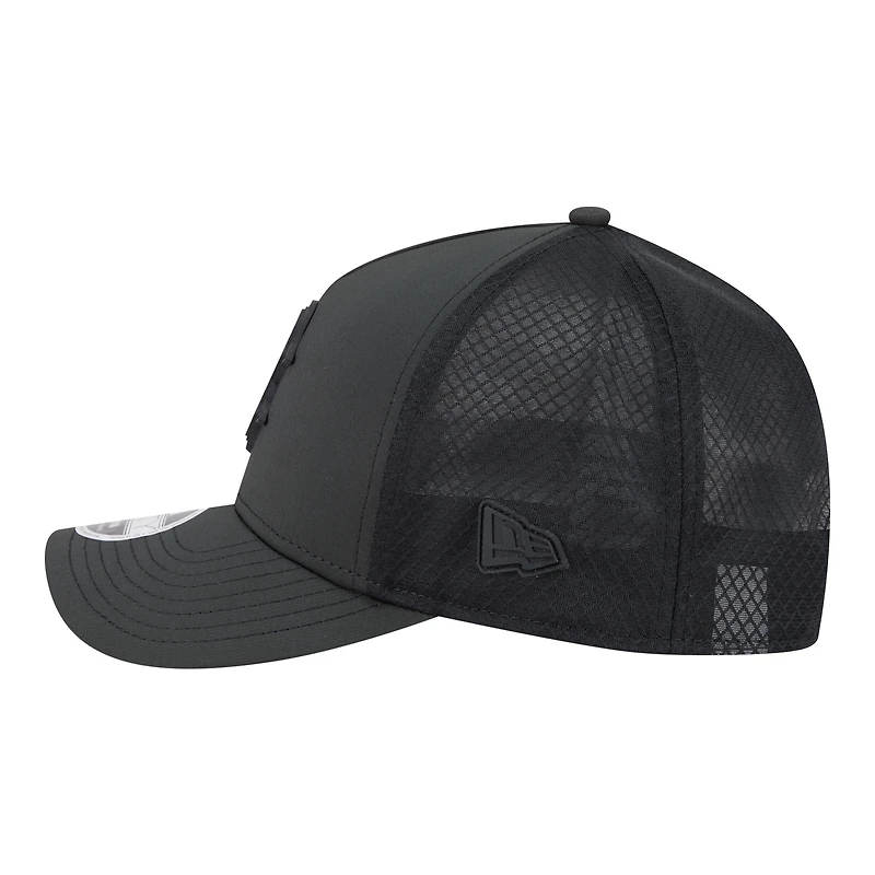 Casquette trucker New Era 9FORTY noire pour homme, avec logo Boston Red Sox, couronne M et monture en A.