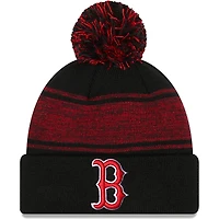 Men's New Era Black Boston Red Sox Chilled Cuffed Knit Hat with Pom