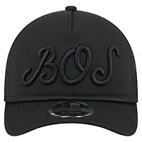 Men's New Era Black Boston Red Sox City Initial 9FORTY A-Frame M-Crown Adjustable Trucker Hat