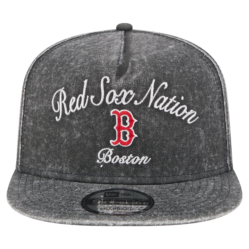 Men's New Era Black Boston Red Sox City Slogan A-Frame 9FIFTY Snapback Hat