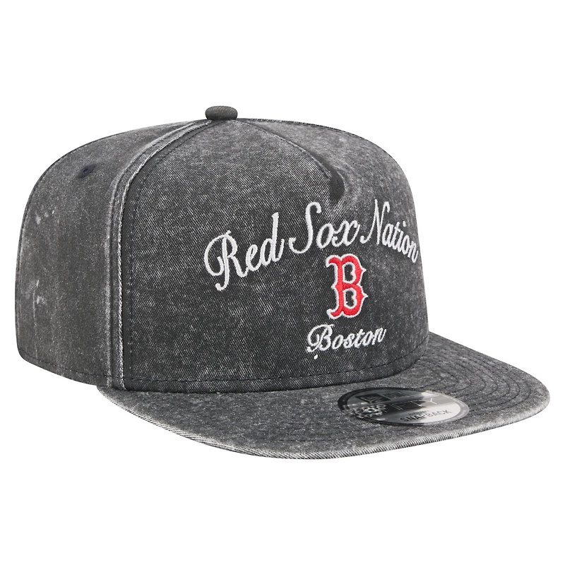 Men's New Era Black Boston Red Sox City Slogan A-Frame 9FIFTY Snapback Hat