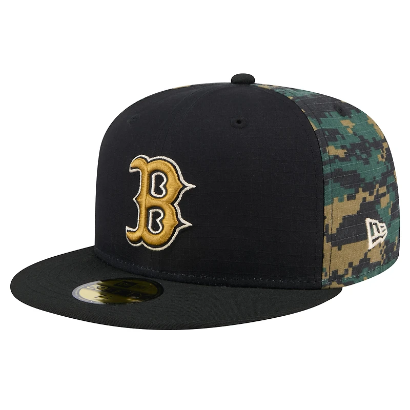 Men's New Era Black Boston Red Sox Digi Camo 59FIFTY Fitted Hat