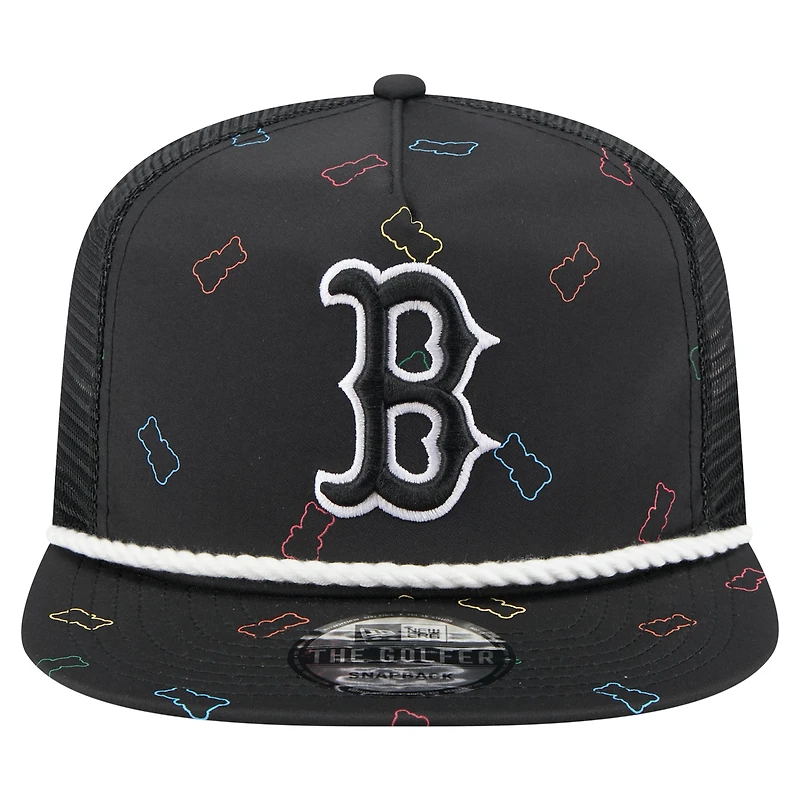 Men's New Era  Black Boston Red Sox Gummy Golfer Trucker Adjustable Hat
