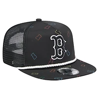 Men's New Era  Black Boston Red Sox Gummy Golfer Trucker Adjustable Hat