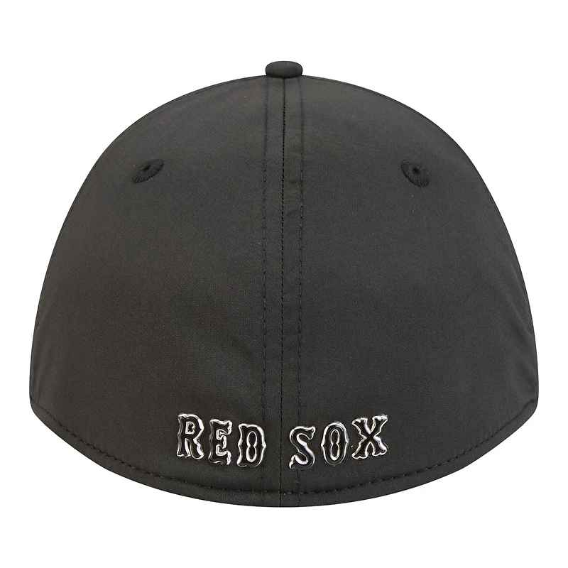 Casquette New Era noire Boston Red Sox métallisée 39THIRTY M-Crown Flex pour homme