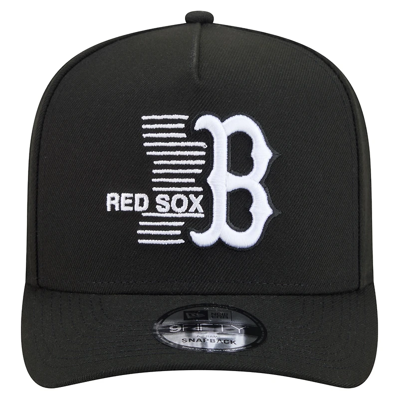 Men's New Era  Black Boston Red Sox Motion A-Frame 9FIFTY Snapback Hat