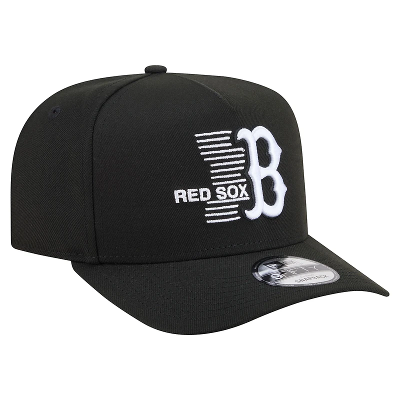 Men's New Era  Black Boston Red Sox Motion A-Frame 9FIFTY Snapback Hat