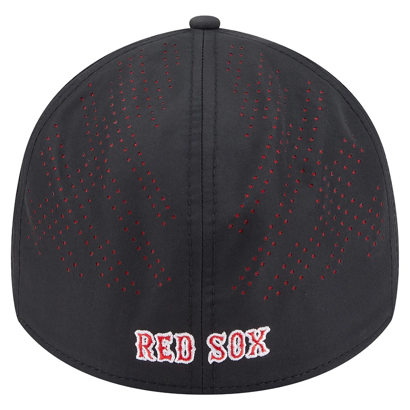 Casquette New Era 39THIRTY Flex noire des Boston Red Sox pour homme