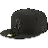 Casquette ajustée New Era 59FIFTY Basic pour homme, logo principal des Boston Red Sox, noire