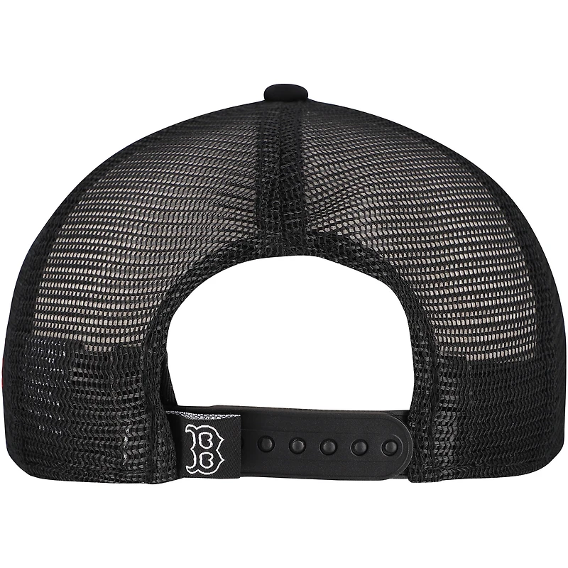 Casquette ajustable New Era 9FORTY Retro Bold A-Frame Trucker pour homme, noire, Boston Red Sox