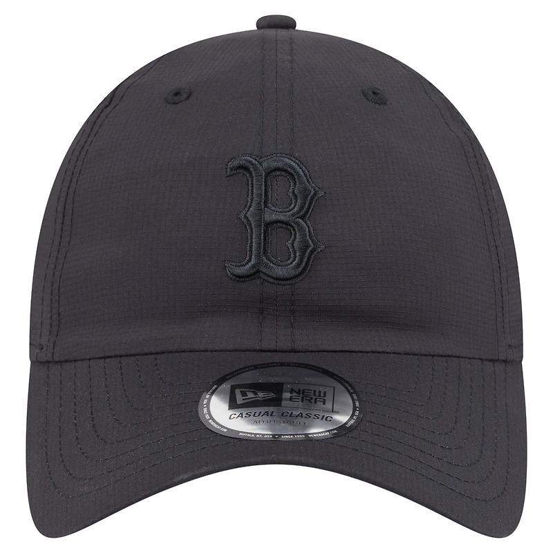 Casquette ajustable classique décontractée New Era noire en tissu Ripstop des Red Sox de Boston pour homme