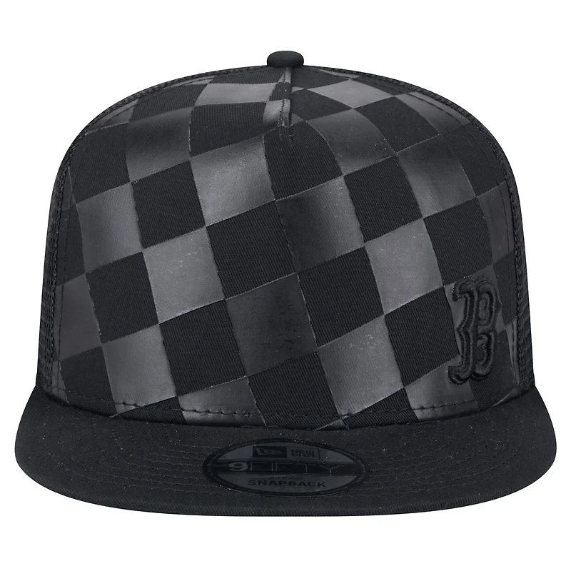 Men's New Era Black Boston Red Sox Score Check 9FIFTY A-Frame Trucker Snapback Hat