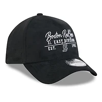 Men's New Era  Black Boston Red Sox Script Text 9FORTY A-Frame Adjustable Hat
