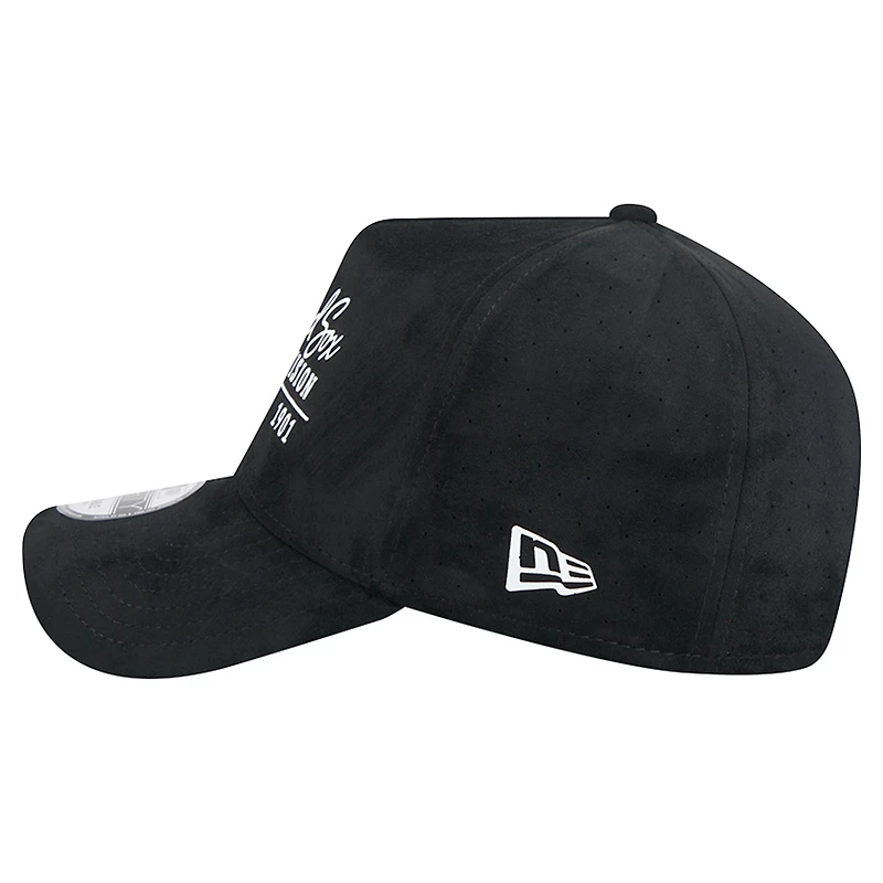 Men's New Era Black Boston Red Sox Script Text 9FORTY A-Frame Adjustable Hat