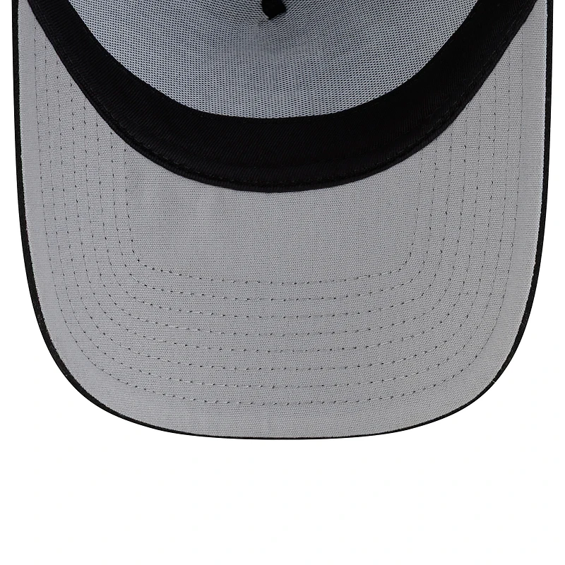 Men's New Era Black Boston Red Sox Side Script 9FORTY A-Frame Trucker Adjustable Hat