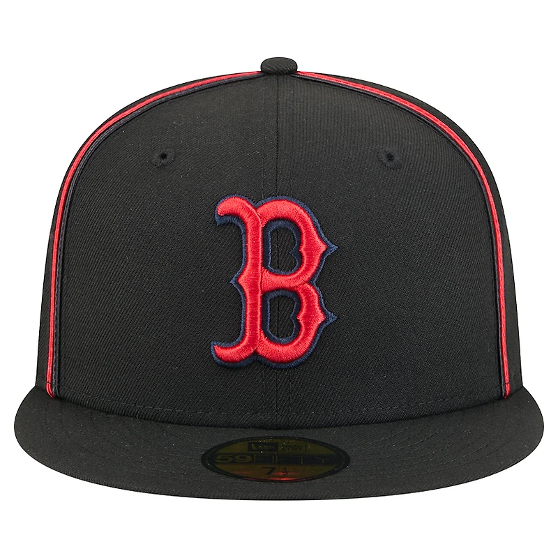 Men's New Era Black Boston Red Sox Soutache 59FIFTY Fitted Hat