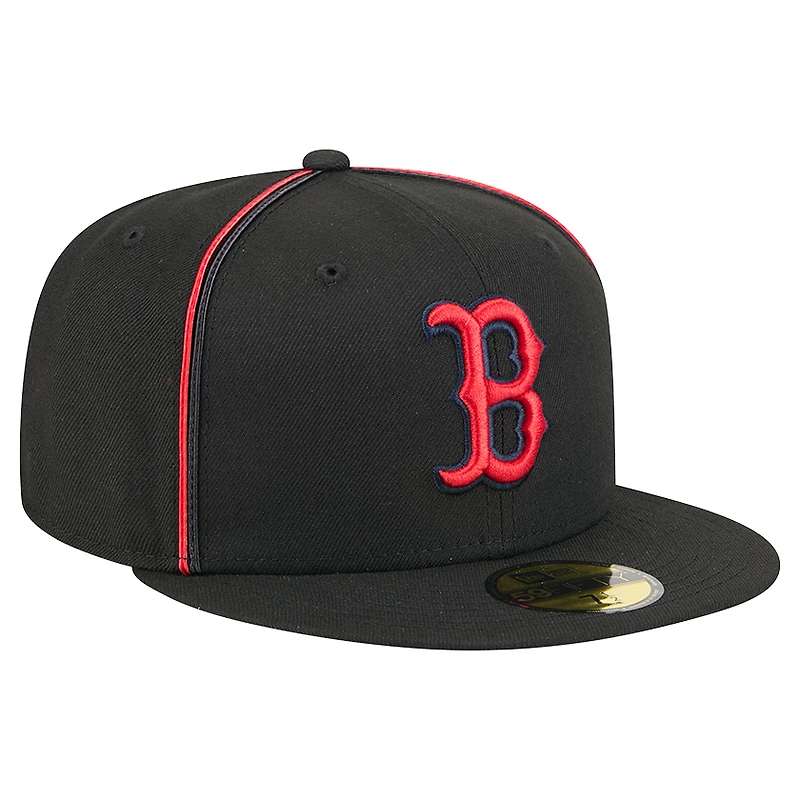 Men's New Era Black Boston Red Sox Soutache 59FIFTY Fitted Hat