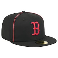 Men's New Era Black Boston Red Sox Soutache 59FIFTY Fitted Hat