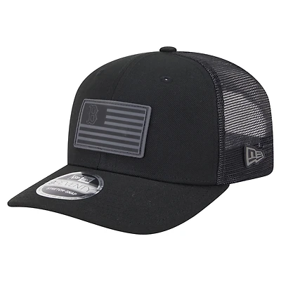 Casquette extensible à bouton-pression New Era noire Boston Red Sox 9SEVENTY pour homme