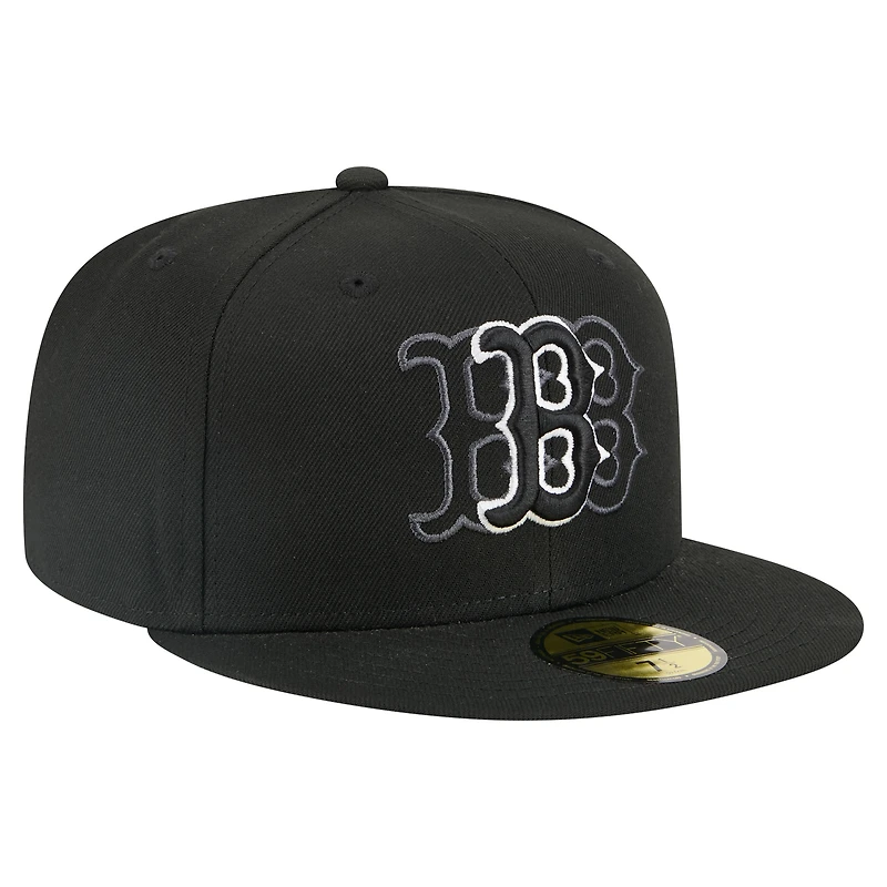 Men's New Era Black Boston Red Sox Tri-Hit 59FIFTY Fitted Hat