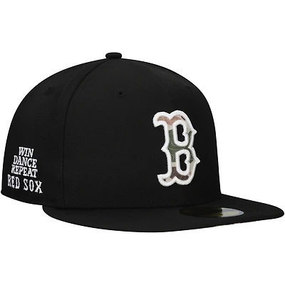 Casquette ajustée 59FIFTY sous-visière camouflage Troop Chant Camo New Era pour hommes, noire, Boston Red Sox