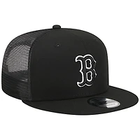 Men's New Era Black Boston Red Sox Trucker 9FIFTY Snapback Hat