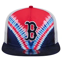 Casquette ajustable New Era Boston Red Sox Tie-Dye Golfer Trucker pour homme