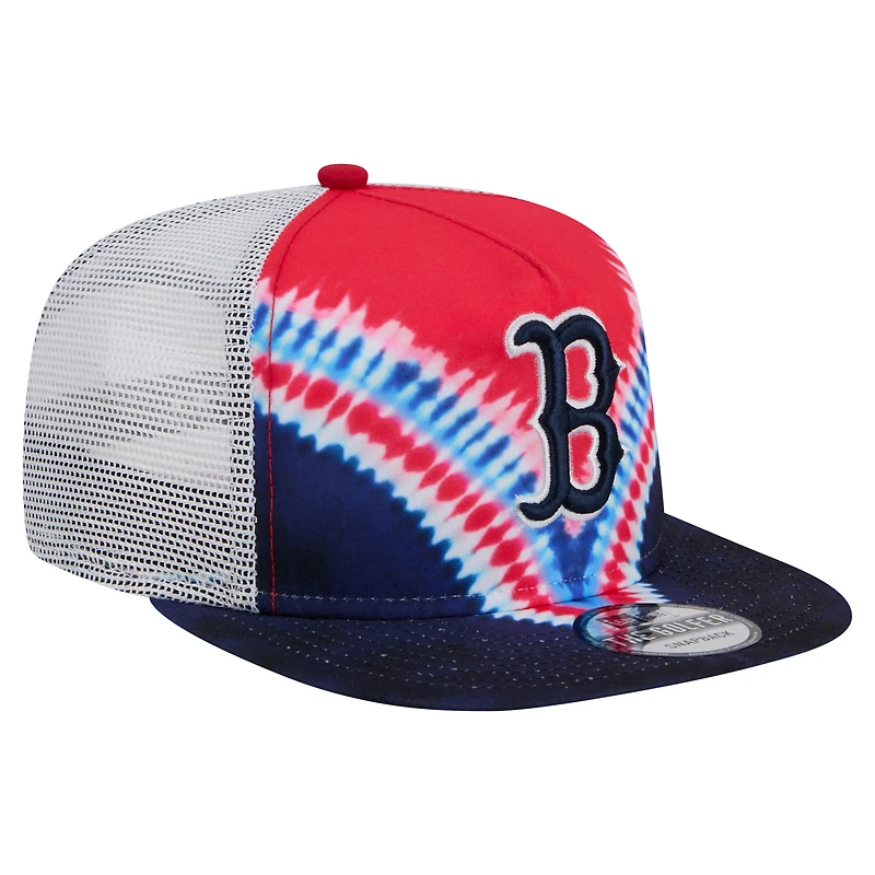Casquette ajustable New Era Boston Red Sox Tie-Dye Golfer Trucker pour homme