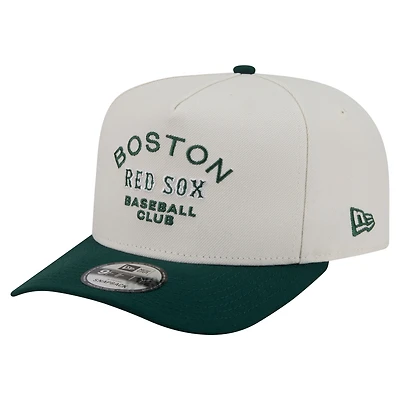Casquette snapback New Era crème/vert foncé Boston Red Sox Chrome A-Frame 9FIFTY pour homme