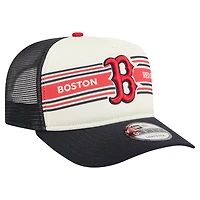 Casquette snapback New Era 9FIFTY Trucker crème/bleu marine pour homme, motif Boston Red Sox Banner