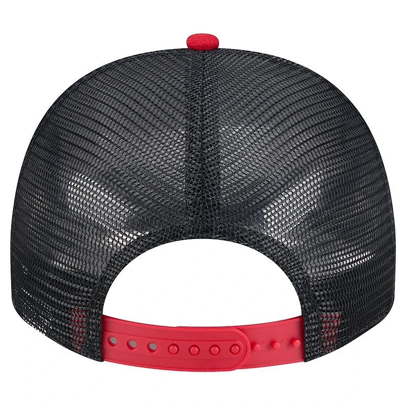 Men's New Era Cream/Navy Boston Red Sox Banner A-Frame 9FIFTY Trucker Snapback Hat