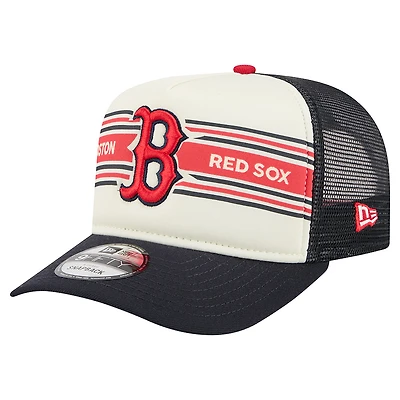 Casquette snapback New Era 9FIFTY Trucker crème/bleu marine pour homme, motif Boston Red Sox Banner