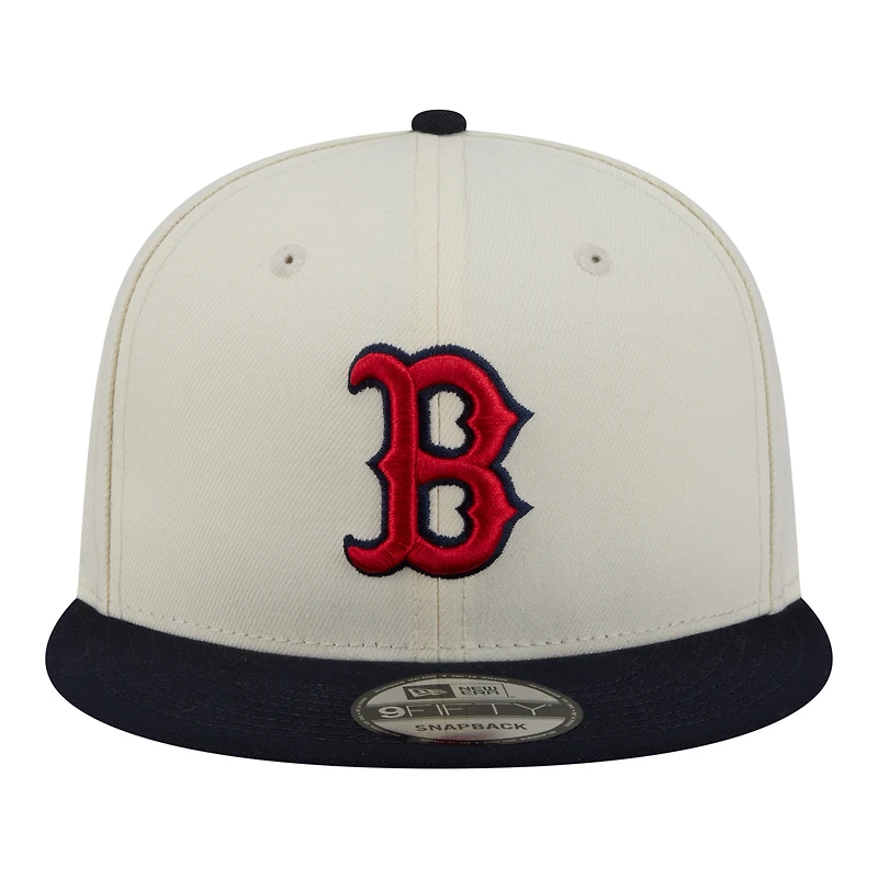Men's New Era Cream/Navy Boston Red Sox Localized 9FIFTY Snapback Hat