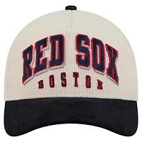Men's New Era  Cream/Navy Boston Red Sox Sided Corduroy 9FORTY A-Frame Adjustable Hat