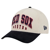 Men's New Era  Cream/Navy Boston Red Sox Sided Corduroy 9FORTY A-Frame Adjustable Hat