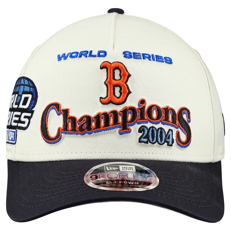 Men's New Era  Cream/Navy Boston Red Sox World Series 9FORTY M-Crown A-Frame Adjustable Hat