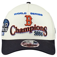Men's New Era  Cream/Navy Boston Red Sox World Series 9FORTY M-Crown A-Frame Adjustable Hat