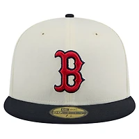 Casquette ajustée New Era 59FIFTY Chrome crème des Boston Red Sox pour homme