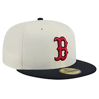 Casquette ajustée New Era 59FIFTY Chrome crème des Boston Red Sox pour homme